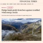 Hedge funds profit from bets against troubled wind energy stocks